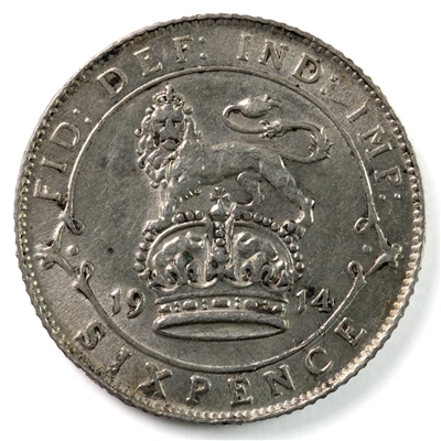 Great Britain 1914 6 Pence EF-AU (EF-45) $