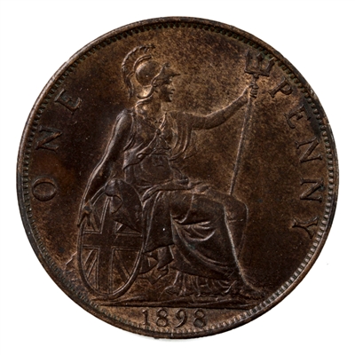 Great Britain 1898 Penny Almost Uncirculated (AU-50)