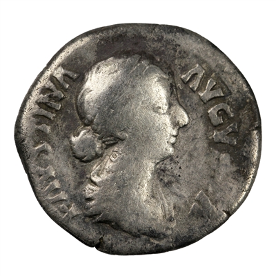 Ancient Rome 161-175AD Faustina JR Silver Denarius Very Good (VG-10) $