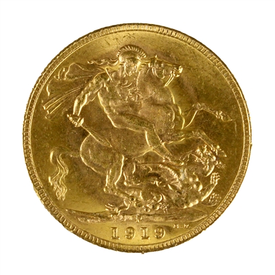 Australia 1919P Gold Sovereign UNC+ (MS-62)