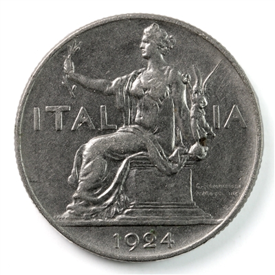 Italy 1924R Lira EF-AU (EF-45) $