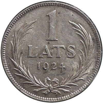 Latvia 1924 1 Lats Almost Uncirculated (AU-50)