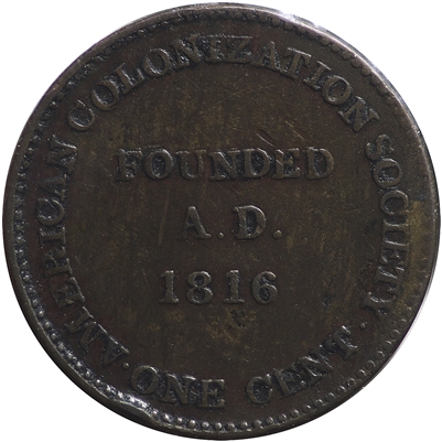 Liberia 1833 Cent VF-EF (VF-30)