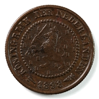 Netherlands 1898 1/2 Cent AU-UNC (AU-55) $