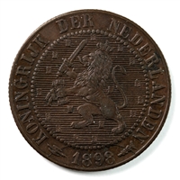 Netherlands 1898 2 1/2 Cent EF-AU (EF-45) $
