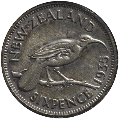 New Zealand 1935 6 Pence Very Fine (VF-20)