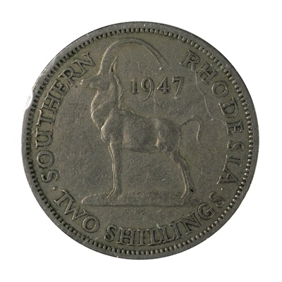 Southern Rhodesia 1947 2 Shillings VF-EF (VF-30)