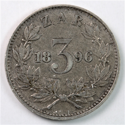 South Africa 1896 3 Pence Extra Fine (EF-40) $