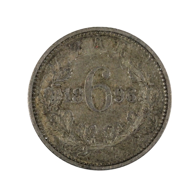 South Africa 1896 6 Pence VF-EF (VF-30)