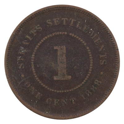 Straits Settlements 1888 Cent Very Fine (VF-20)