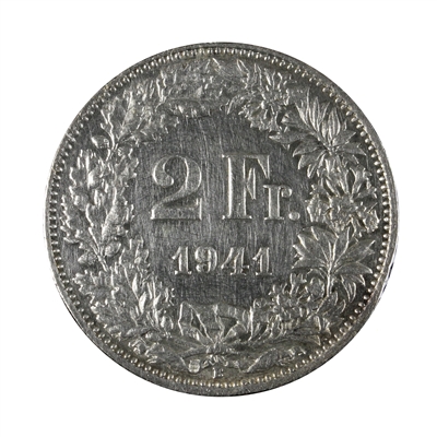 Switzerland 1941B 2 Francs Extra Fine (EF-40)