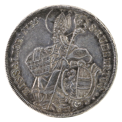 Austrian States 1735 Salzburg Thaler EF-AU (EF-45) $