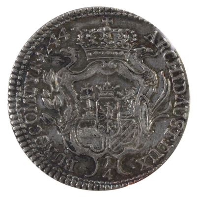 Austrian Empire 1744 1/4 Thaler Almost Uncirculated (AU-50) $