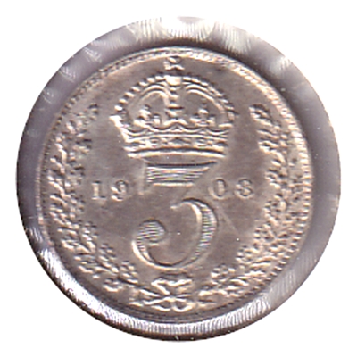 Great Britain 1908 3 Pence EF-AU (EF-45)