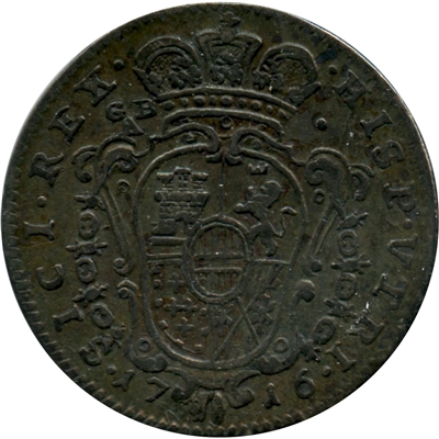 Italian States 1716GBA Naples Tari Extra Fine (EF-40) $