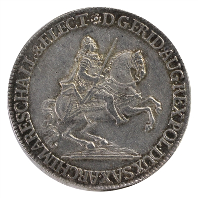 German States 1741 Saxony-Albertine 1/2 Thaler EF-AU (EF-45) $