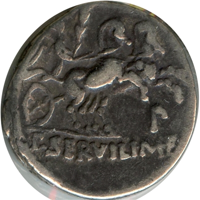 Roman Republic 100BC P. Servilius M.F. Rullus Silver Denarius S207 Very Fine (VF-20) $