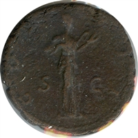 Ancient Rome 128AD Hadrian Copper As VF-EF (VF-30) $