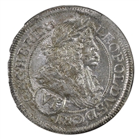 Hungary 1685 Leopold I 6 Kreuzer UNC+ (MS-62) $