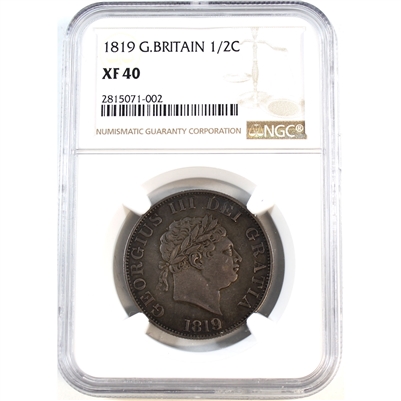 Great Britain 1819 1/2 Crown NGC Certified XF40