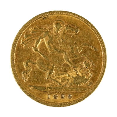 Great Britain 1898 Gold 1/2 Sovereign Extra Fine (EF-40)