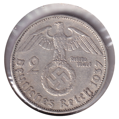 German Third Reich 1937A 2 Marks EF-AU (EF-45)