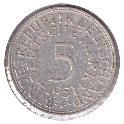 Germany 1951F 5 Marks Extra Fine (EF-40)