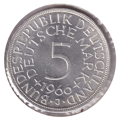 Germany 1966J 5 Marks Brilliant Uncirculated (MS-63)
