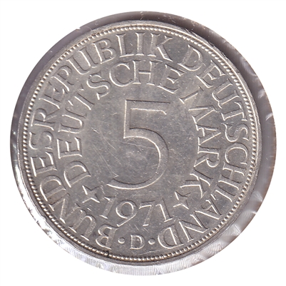 Germany 1971D 5 Marks Uncirculated (MS-60)