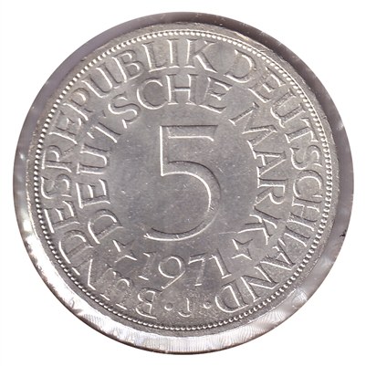 Germany 1971J 5 Marks Brilliant Uncirculated (MS-63)