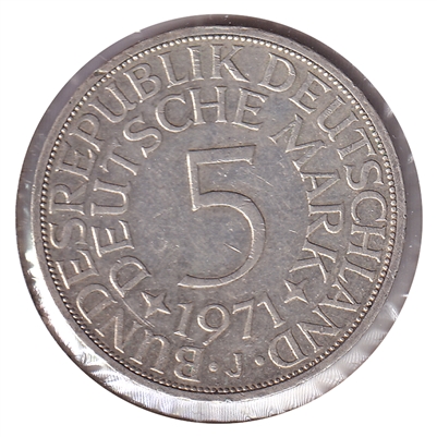 Germany 1971J 5 Marks Extra Fine (EF-40)