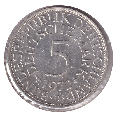 Germany 1972D 5 Marks Uncirculated (MS-60)