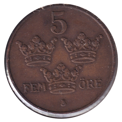 Sweden 1922 5 Ore Extra Fine (EF-40)