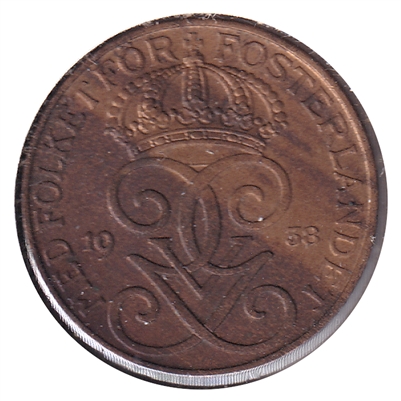 Sweden 1938 5 Ore Almost Uncirculated (AU-50)