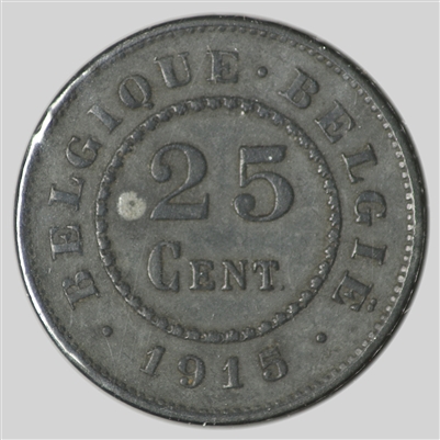 Belgium 1915 25 Centimes Extra Fine (EF-40)