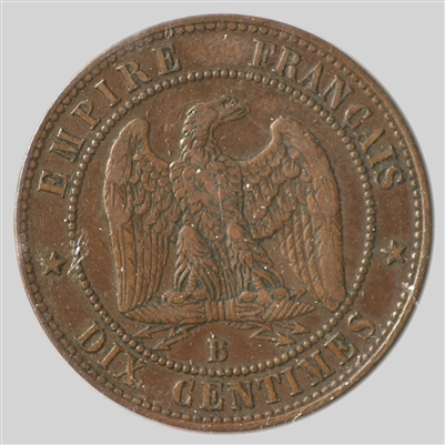 France 1856B 10 Centimes Extra FIne (EF-40)