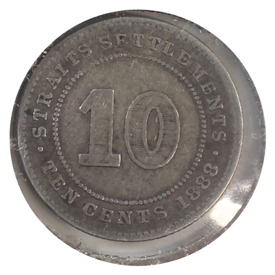 Straits Settlements 1888 10-cents Fine (F-12)