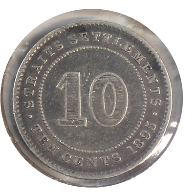 Straits Settlements 1895 10-cents Fine (F-12)
