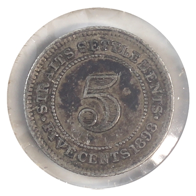 Straits Settlements 1898 5-cents Very Fine (VF-20)