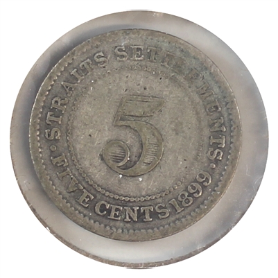 Straits Settlements 1899 5-cents Very Good (VG-8)
