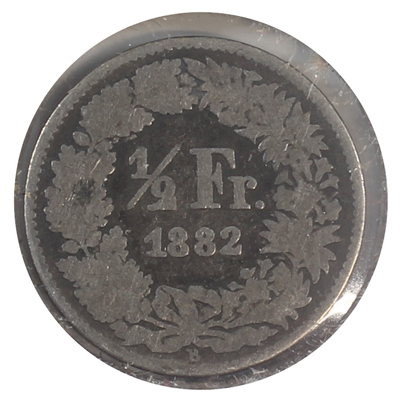 Switzerland 1882B 1/2 Franc Very Good (VG-8)