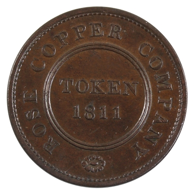 Great Britain 1811 Rose Copper Company Penny Token AU-UNC (AU-55) $