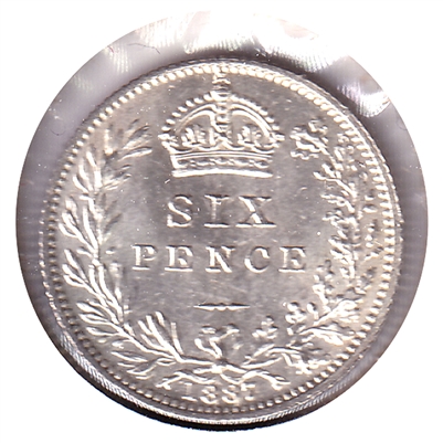 Great Britain 1887 6 Pence Brilliant Uncirculated (MS-63) $