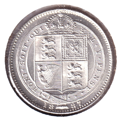 Great Britain 1887 Shilling Brilliant Uncirculated (MS-63) $