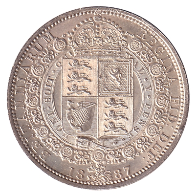 Great Britain 1887 1/2 Crown Choice Brilliant Uncirculated (MS-64) $