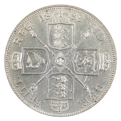 Great Britain 1888 Arabic I Double Florin EF-AU (EF-45) $