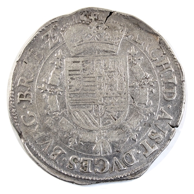 Spanish Netherlands 1612-1619 Antwerp Mint Albert & Elizabeth Patagon Very Fine (VF-20) $
