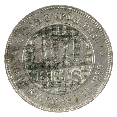 Brazil 1889 100 Reis Extra Fine (EF-40)