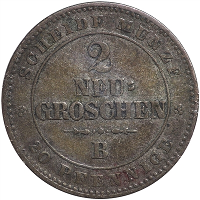 German States 1863B Saxony 2 Pfennig VF-EF (VF-30)