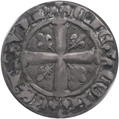 France 1309-1343 French Feudal Robert of Anjou AR Sol Coronat Very Fine (VF-20)